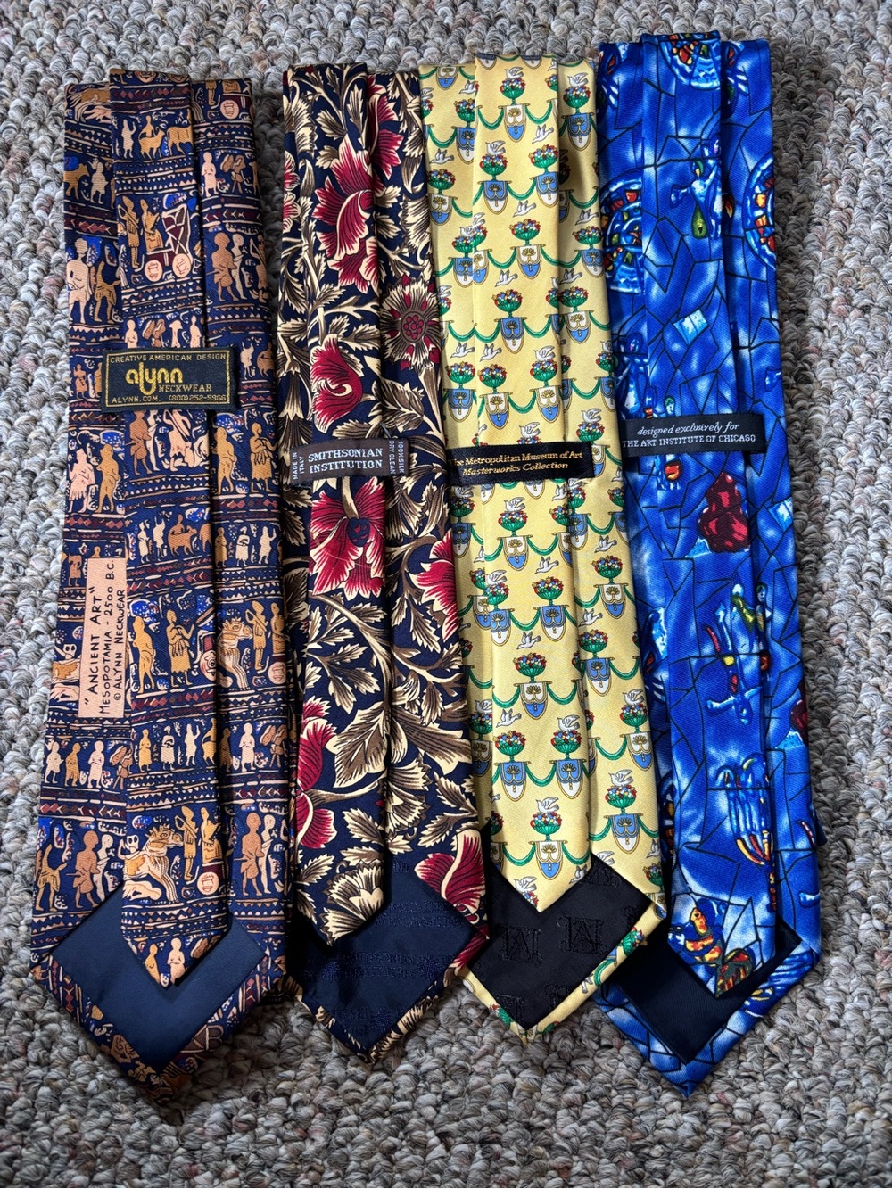 Alynn Navy & Tan Egyptian Motif Silk Tie